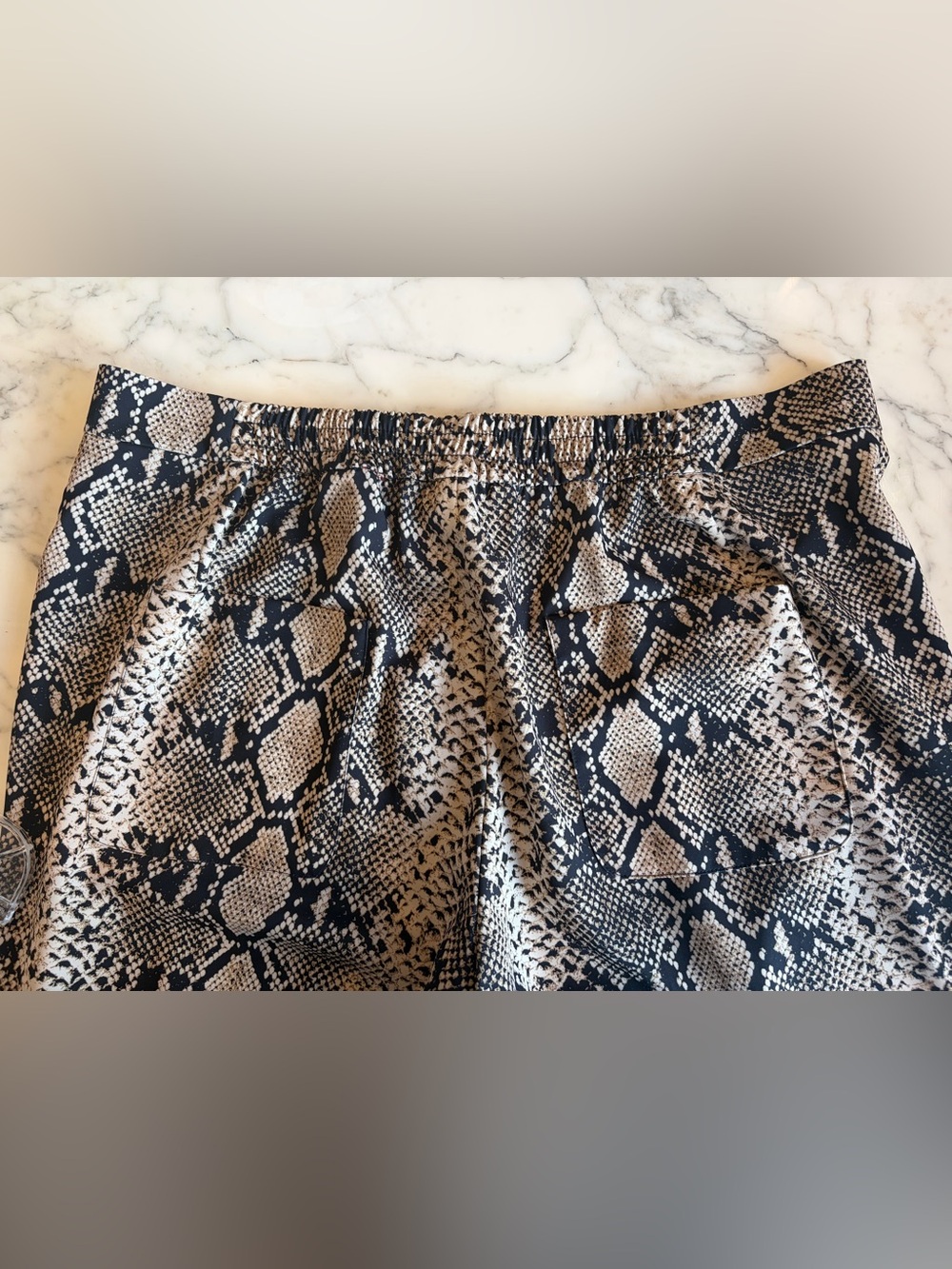 EUC ZARA Snakeskin Flowy Flare Leg Pants Hi Rise Stretch Light XL Tan/Black/Gold - Picture 8 of 16